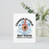 Faith 保 Us Warm - Upifting Winter Artwork ポストカード (スタンド正面)