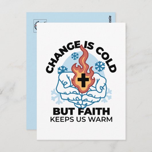 Faith 保 Us Warm - Upifting Winter Artwork ポストカード (正面/裏面)