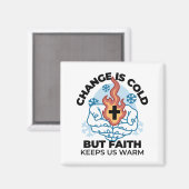 Faith 保 Us Warm - Upifting Winter Artwork マグネット (正面/裏面)