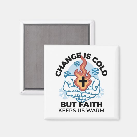 Faith 保 Us Warm - Upifting Winter Artwork マグネット (正面/裏面)