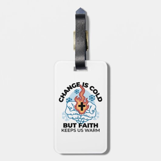 Faith 保 Us Warm - Upifting Winter Artwork ラゲッジタグ (裏面縦)