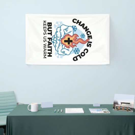 Faith 保 Us Warm - Upifting Winter Artwork 横断幕 (トレードショー)