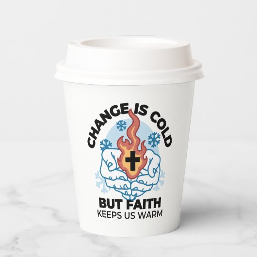 Faith 保 Us Warm - Upifting Winter Artwork 紙コップ (裏面)