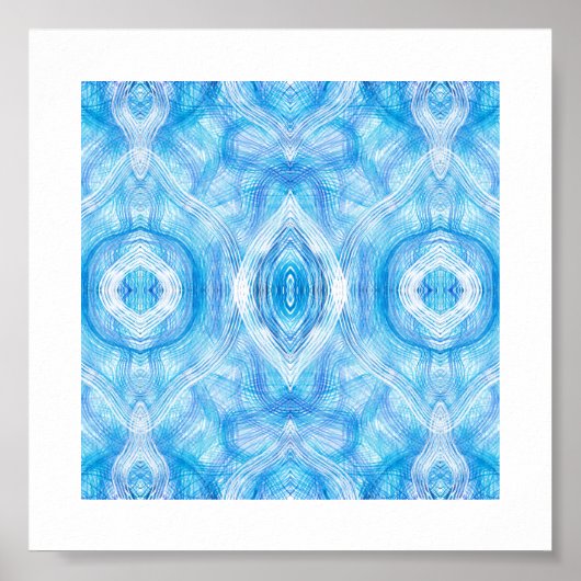 Faith Abstract Light Blue White Watercolor Art ポスター (正面)
