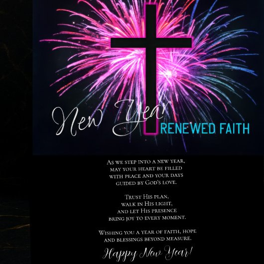 Faith and Fireworks New Year Card カード