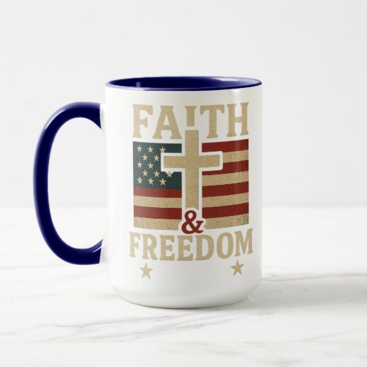 Faith and Freedom マグカップ (左)