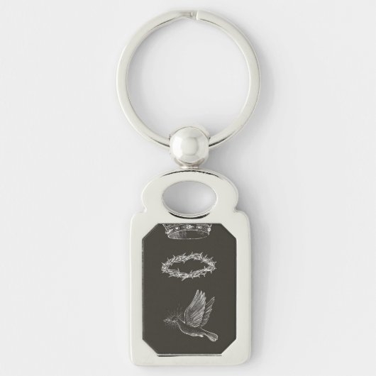 Faith and Freedom Keychain – Bird with Jesus Crown キーホルダー (正面)
