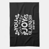 Faith and Happiness – Joy and Gladness Quotes キッチンタオル (縦)