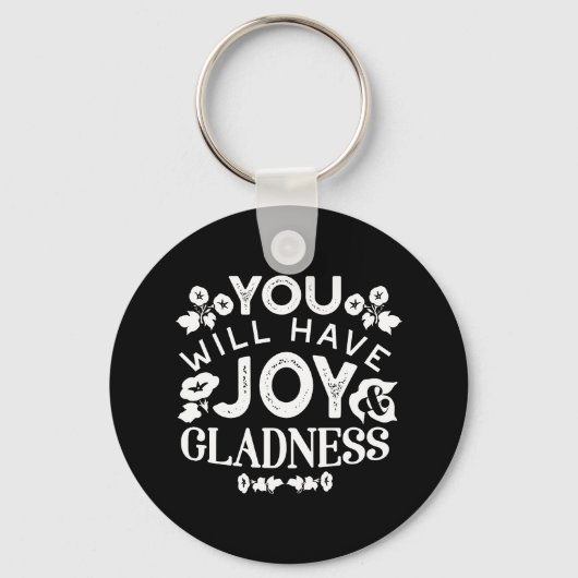 Faith and Happiness – Joy and Gladness Quotes キーホルダー (正面)