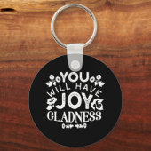 Faith and Happiness – Joy and Gladness Quotes キーホルダー (正面)