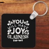 Faith and Happiness – Joy and Gladness Quotes キーホルダー (裏面)