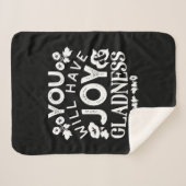 Faith and Happiness – Joy and Gladness Quotes シェルパブランケット (正面(横))