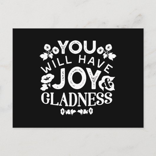 Faith and Happiness – Joy and Gladness Quotes シーズンポストカード (正面)