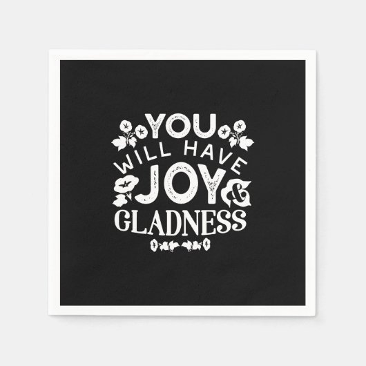 Faith and Happiness – Joy and Gladness Quotes スタンダードカクテルナプキン (正面)