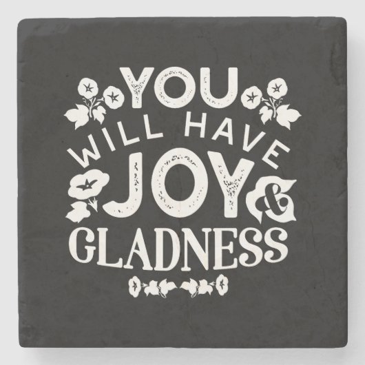 Faith and Happiness – Joy and Gladness Quotes ストーンコースター (正面)