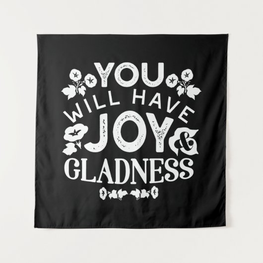 Faith and Happiness – Joy and Gladness Quotes タペストリー (正面)