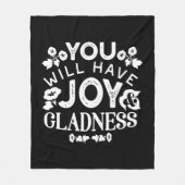 Faith and Happiness – Joy and Gladness Quotes フリースブランケット (正面)
