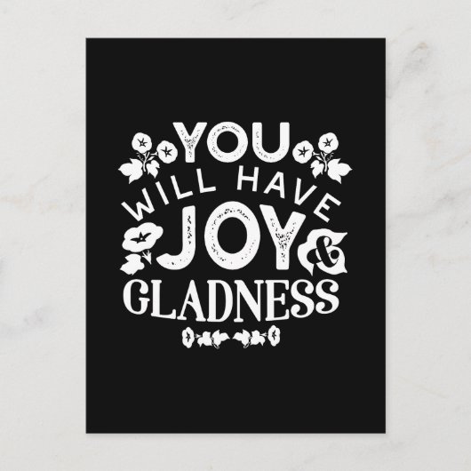 Faith and Happiness – Joy and Gladness Quotes ポストカード (正面)