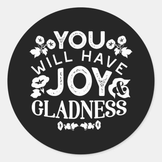 Faith and Happiness – Joy and Gladness Quotes ラウンドシール (正面)