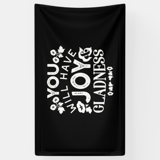 Faith and Happiness – Joy and Gladness Quotes 横断幕 (縦)