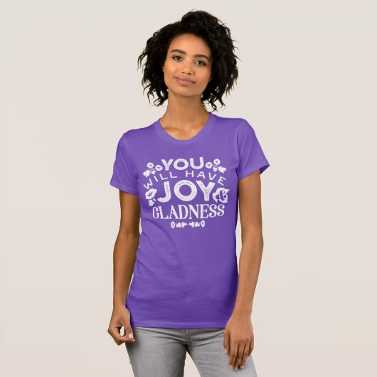 Faith and Happiness – Joy and Gladness Quotes Tシャツ (正面フル)