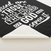 Faith and Obedience – Inspirational Scripture シェルパブランケット (3/4)
