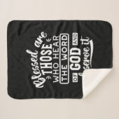 Faith and Obedience – Inspirational Scripture シェルパブランケット (正面(横))