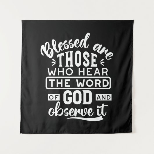 Faith and Obedience – Inspirational Scripture タペストリー (正面)