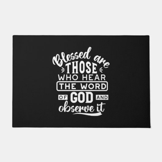 Faith and Obedience – Inspirational Scripture ドアマット (正面)