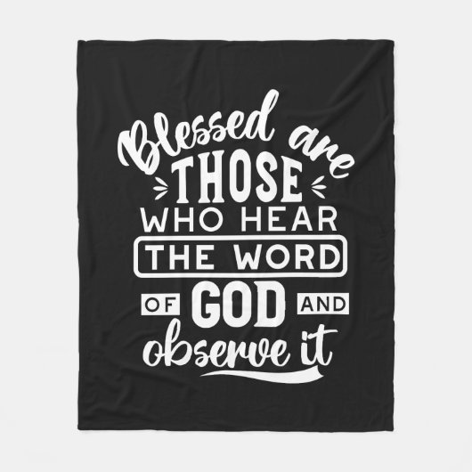 Faith and Obedience – Inspirational Scripture フリースブランケット (正面)