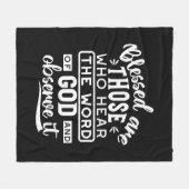 Faith and Obedience – Inspirational Scripture フリースブランケット (正面(横))