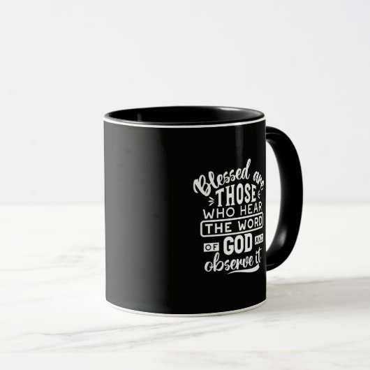 Faith and Obedience – Inspirational Scripture マグカップ (正面右)