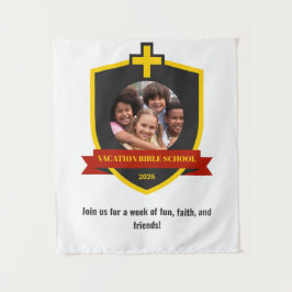 Faith Banner Christian Shield with Cross VBS 2026 タペストリー