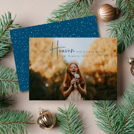 Faith Based Christmas Photo Card in Navy 招待状