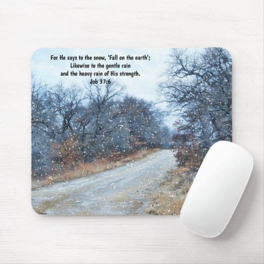 Faith Bible Verse Snow Mouse Pad マウスパッド (マウス)