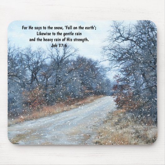 Faith Bible Verse Snow Mouse Pad マウスパッド (正面)