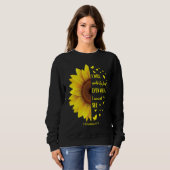 Faith Bible Verse Women Christian Sunflower スウェットシャツ (正面フル)