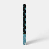 Faith Black Blue White Cross Lion of Judah Samsung Galaxyケース (左側面)