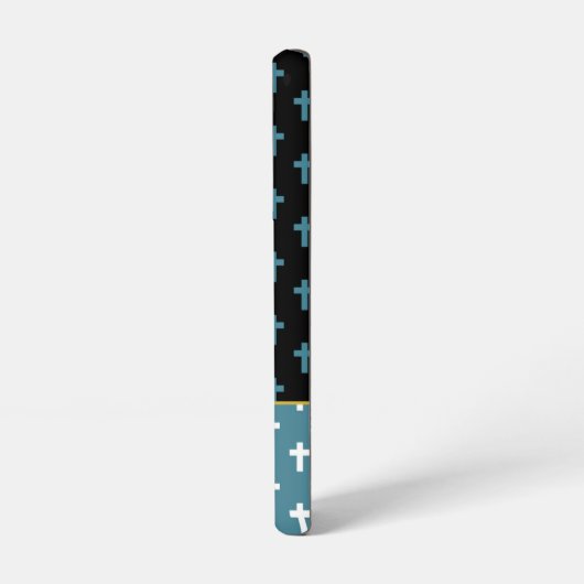 Faith Black Blue White Cross Lion of Judah Samsung Galaxyケース (左側面)