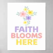 Faith Blooms Here Floral Cross Easter 2026 ポスター (正面)