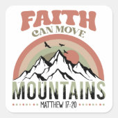 Faith Can Move Mountains Retro スクエアシール (正面)
