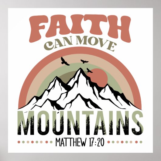 Faith Can Move Mountains Retro ポスター (正面)