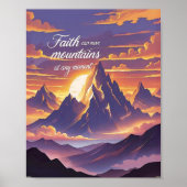 Faith Can Move Mountains – Sunset Inspiration ポスター (正面)