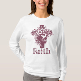 Faith Cross Graphic, Christianフローラ Tシャツ