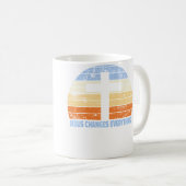 Faith Cross Jesus Changes Everything Christian コーヒーマグカップ (正面右)