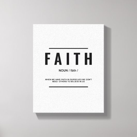 Faith Definition | Inspirational Quote キャンバスプリント (正面)