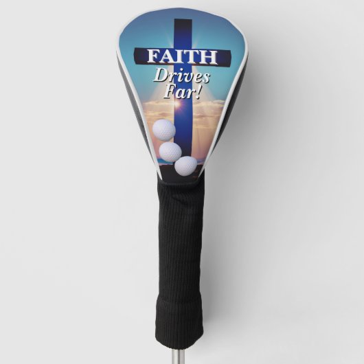 Faith Drives Far Golf Head Cover ゴルフヘッドカバー (正面)