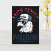 Faith Family Dom Bald Eagle Patriotic Boys America カード (黄色い花)