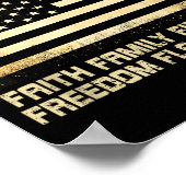 Faith Family Firearms Dom Flag Friends American  ポスター (角)