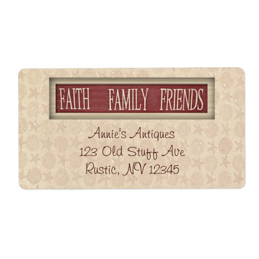Faith Family Friendsビジネスラベル ラベル (正面)